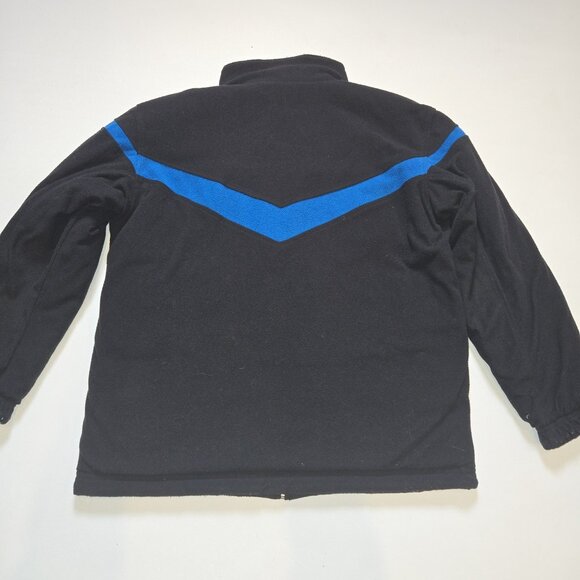 NIKE Full Zip Up Blue Black Reversible Windbreaker Jacket Boys Large Fleece Nylo - Picture 6 of 11